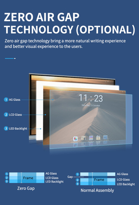 DLED 98 ιντσών 4G DDR4 Διαδραστική οθόνη LCD 32G EMMC 50000 ώρες διάρκεια ζωής Android 11