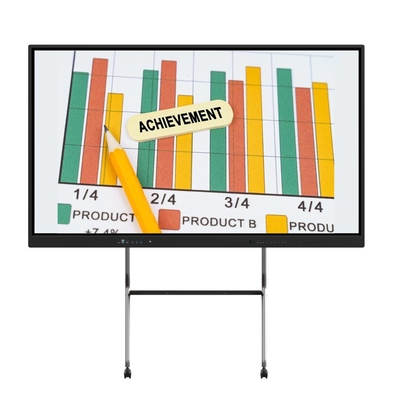 Διαδραστικός προβολέας επίπεδης οθόνης 4K υπέρυθρου αφής για το γραφείο USB HDMI Monitor 65 75 86 ιντσών Player Video LED Monitor