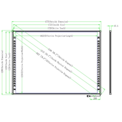 86 ιντσών Διαδραστικό Whiteboard Aluminium Alloy Frame OEM