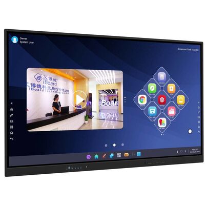 65 75 86 98 ιντσών LCD Smart Board Διαδραστικό 4mm Χαρακτηρισμένο γυαλί Android Windows 10/11 Pro Touch Finger Smart Monitor