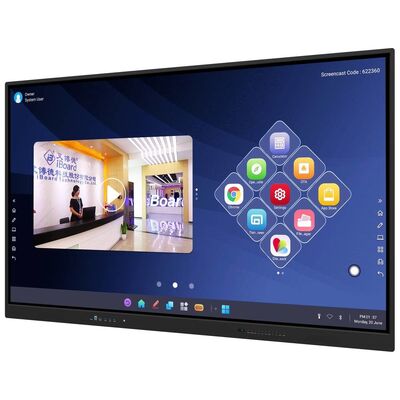 65 75 86 98 ιντσών LCD Smart Board Διαδραστικό 4mm Χαρακτηρισμένο γυαλί Android Windows 10/11 Pro Touch Finger Smart Monitor