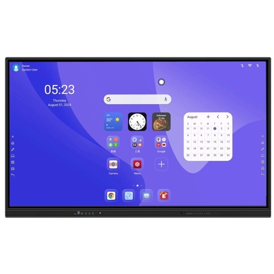 Η έξυπνη πλατφόρμα LCD 86 ιντσών Android 14 8+128G Κάμερα και μικρόφωνο Ενσωματωμένο στο Windows 50 σημεία αφήςWifi BT για σχολεία συνάντηση