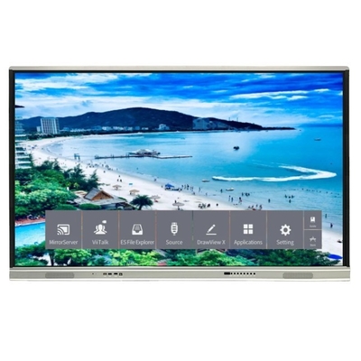 4K Ανάλυση Διαδραστική επίπεδη επιφάνεια 350 φωτεινότητα υψηλή φωτεινότητα και 15W * 2 ηχεία Android 13 Διαδραστικό Whiteboard για την εκπαίδευση και τη σύσκεψη στο σχολείο