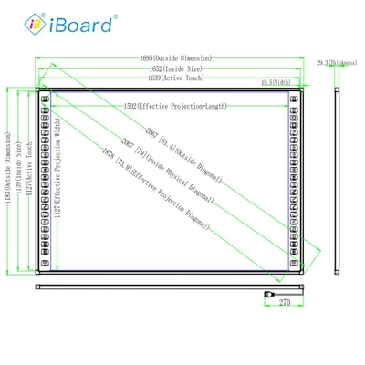 82 ιντσών Διαδραστικό Whiteboard Smart Board Whiteboard IR Touch Board