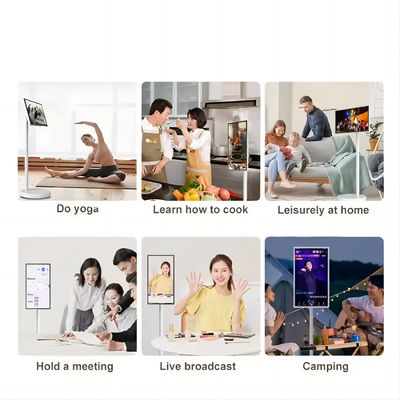 IBoard 27 32 ιντσών Android 13 In-Cell Touch Panel Smart TV LCD Touch Screen Monitor Στρογγυλέα Μετακινούμενο στέλεχος περιστρέφεται με μπαταρία