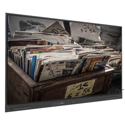 Ενισχύστε την επιχείρησή σας με μαύρο LCD Smart Board που διαθέτει έξοδα USB και 350cd / m2 WIFI και ασύρματο μοιράστε 110 ιντσών οθόνη