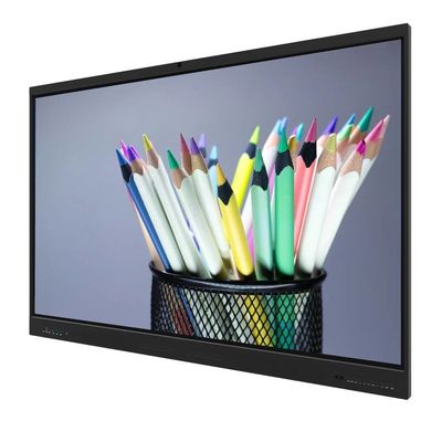 Ηλεκτρονική οθόνη LCD 75 ιντσών IFP Android 14 8+128G Κάμερα μικροφώνου Ηχείο αισθητήρα φωτός Wifi υπέρυθρες 50 σημεία ακουστικής επαφής για το σχολείο Διαδικτυακή διδασκαλία Γραφείο Zoom Ομάδες συνάντηση