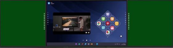 IBoard 4K 75 ιντσών Οθόνη με διασυνδεδεμένες πλευρικές πλακέτες Πράσινο Μαύρο Λευκό Χρώμα Android Σύστημα Windows Δυνατό αναδίπλωσης για την εκπαίδευση
