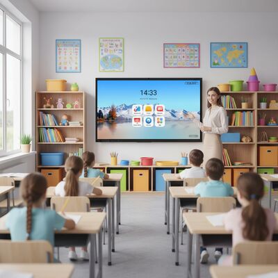 Διαδραστική Οθόνη με Ανάλυση 4K UHD, 20 Σημείων Αφής και Λειτουργικό Σύστημα Android 10.0 Ψηφιακός Πίνακας Διδασκαλίας