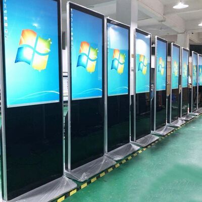 43 55 65 75 ιντσών Εσωτερική χωρητική οθόνη αφής δαπέδου ψηφιακή σήμανση 4K εμπορική διαδραστική διαφημιστική οθόνη