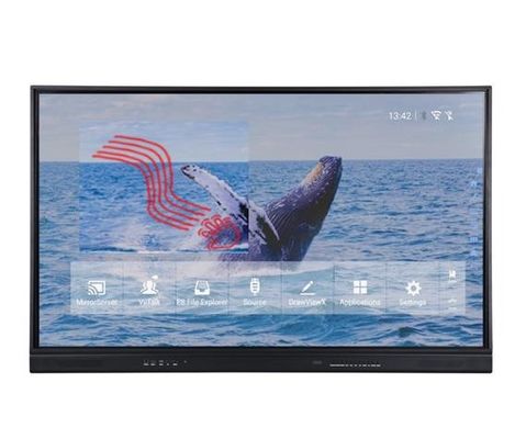 διαλογική LCD οθόνη αφής 65 ίντσας 20 αφή μανδρών δάχτυλων σημείων