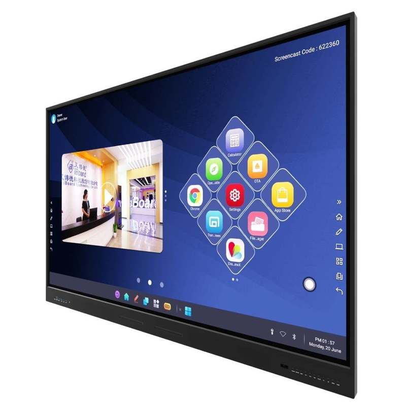 65 75 86 ιντσών ELDA πιστοποιημένο από την Google AC 100 240 V LED οθόνη αφής με USB HDMI TYPE-C Port για το γραφείο Εκπαίδευσης