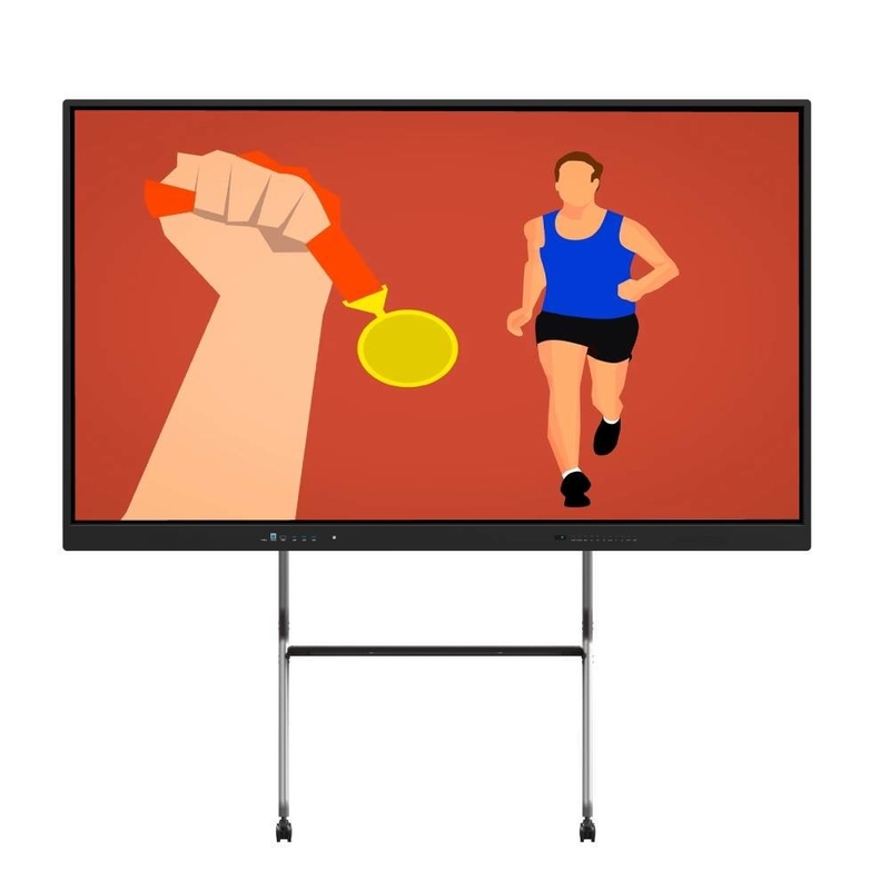 Διαδραστική οθόνη αφής 98 ιντσών Smart TV με Android Windows OS Webcam Mic Διαδίκτυο για διδασκαλία αίθουσας συνεδριάσεων