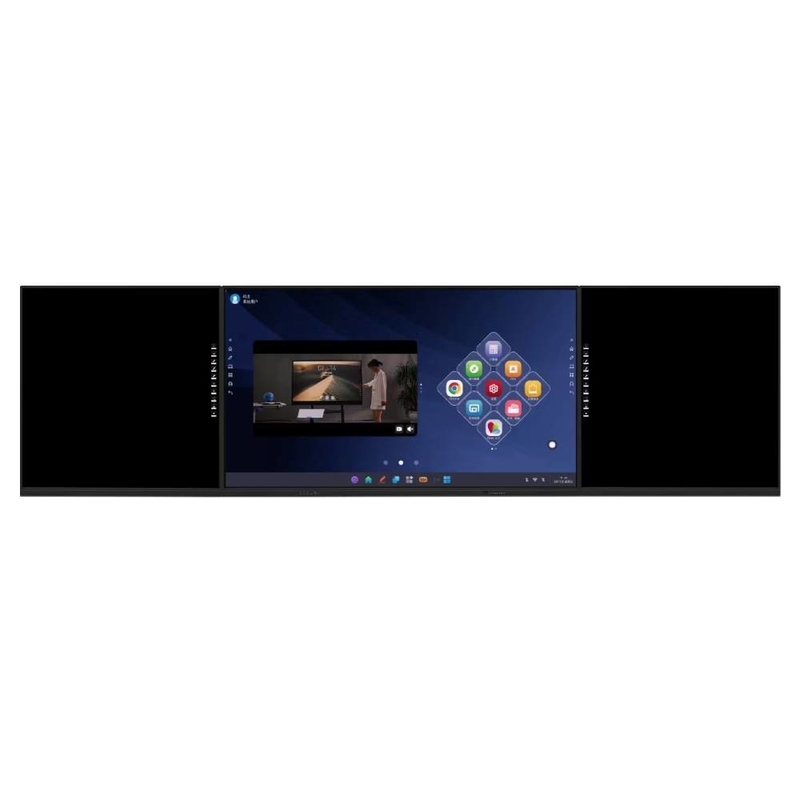 Ευφυής Blackboard 86 98 ιντσών Android OPS Διπλό Σύστημα 20 σημεία άγγιξης Κάμερα Mic Scanner WIFI BT Ενσωματωμένο Για εκπαιδευτικό γραφείο