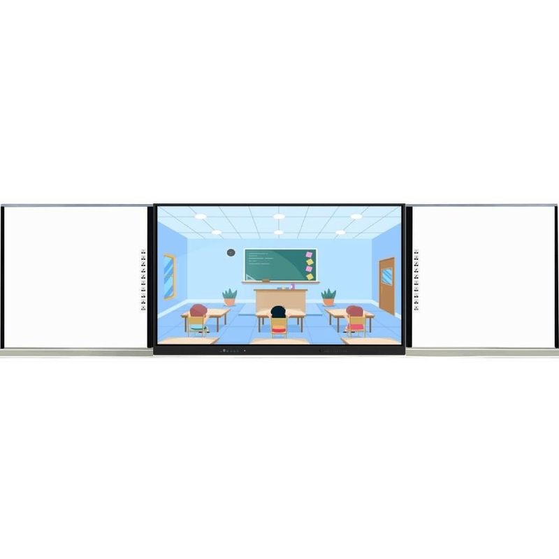 IBoard 4K 75 ιντσών Οθόνη με διασυνδεδεμένες πλευρικές πλακέτες Πράσινο Μαύρο Λευκό Χρώμα Android Σύστημα Windows Δυνατό αναδίπλωσης για την εκπαίδευση
