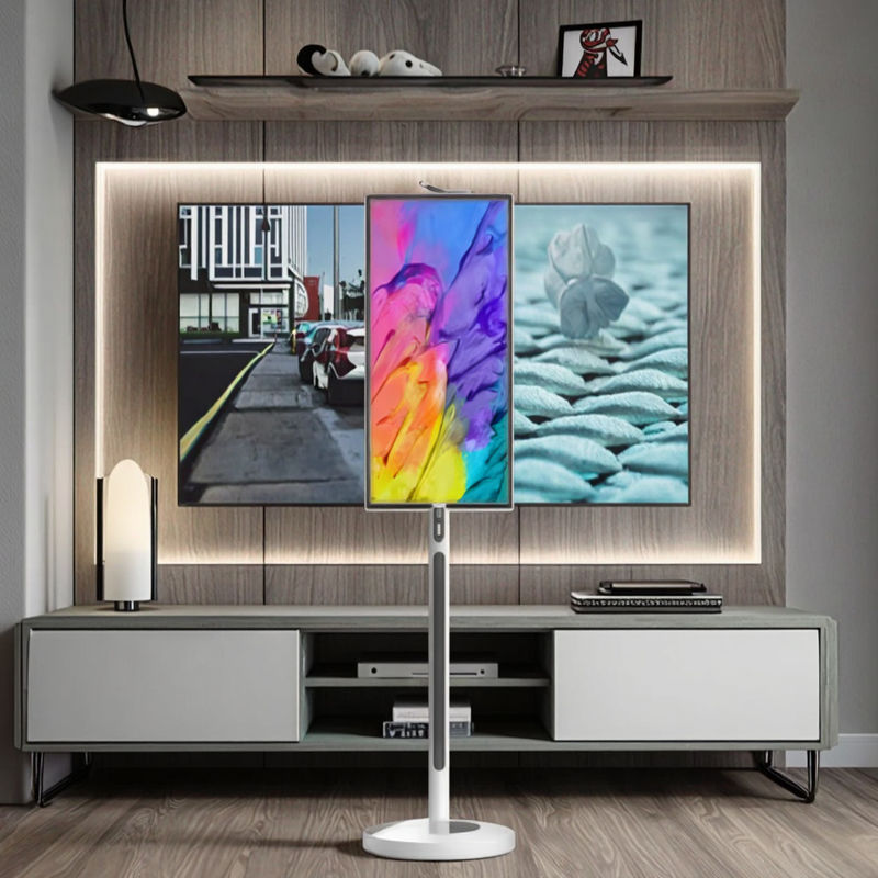 IBoard 27 32 ιντσών Android 13 In-Cell Touch Panel Smart TV LCD Touch Screen Monitor Στρογγυλέα Μετακινούμενο στέλεχος περιστρέφεται με μπαταρία